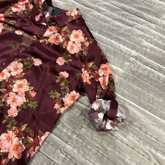 Jonny was Long sleeve shirt colored with  flowers size xl new 100 silk - Picture 4 of 8